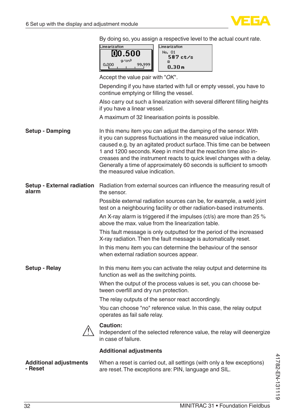 VEGA MINITRAC 31 Foundation Fieldbus User Manual | Page 32 / 88