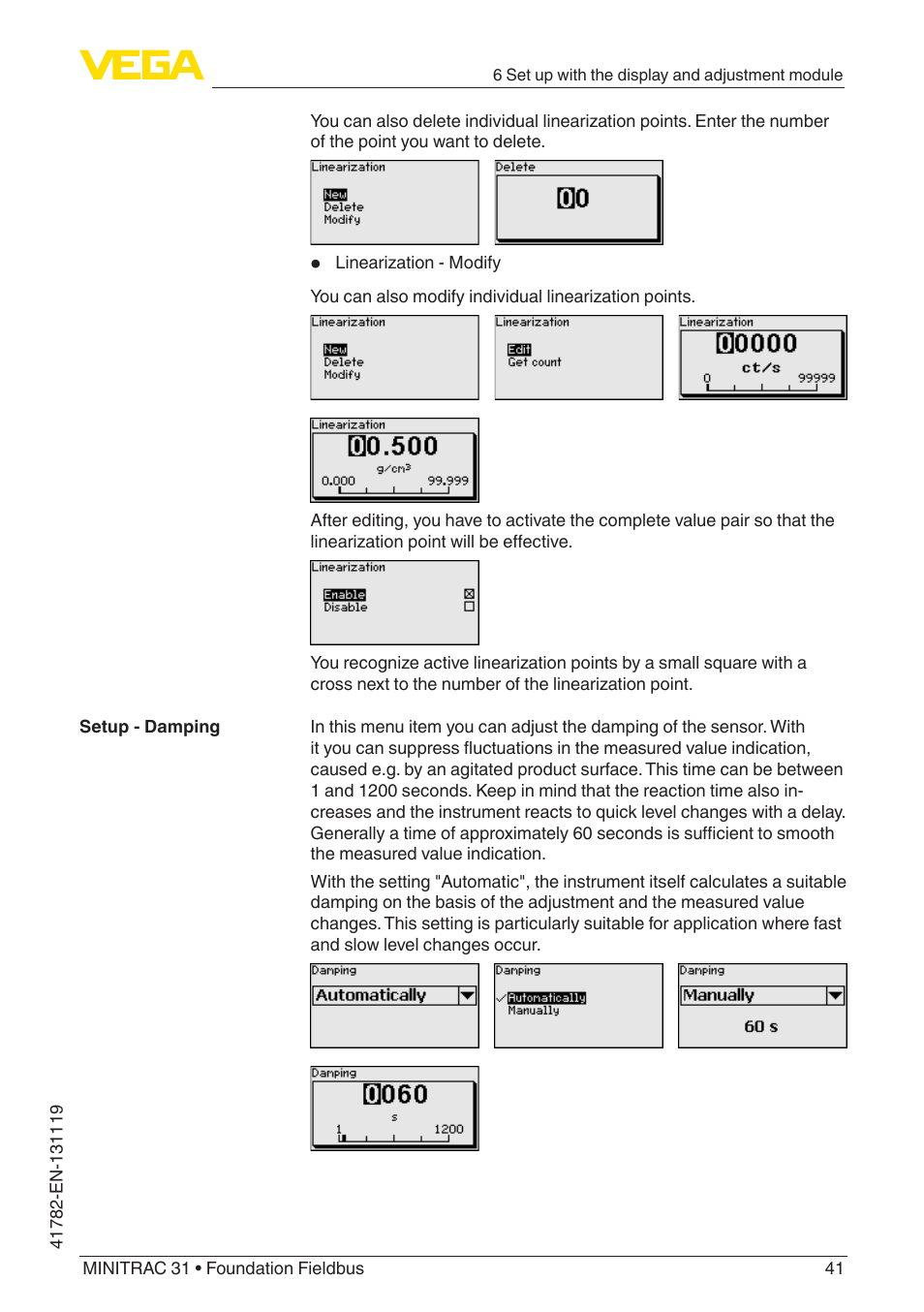 VEGA MINITRAC 31 Foundation Fieldbus User Manual | Page 41 / 88