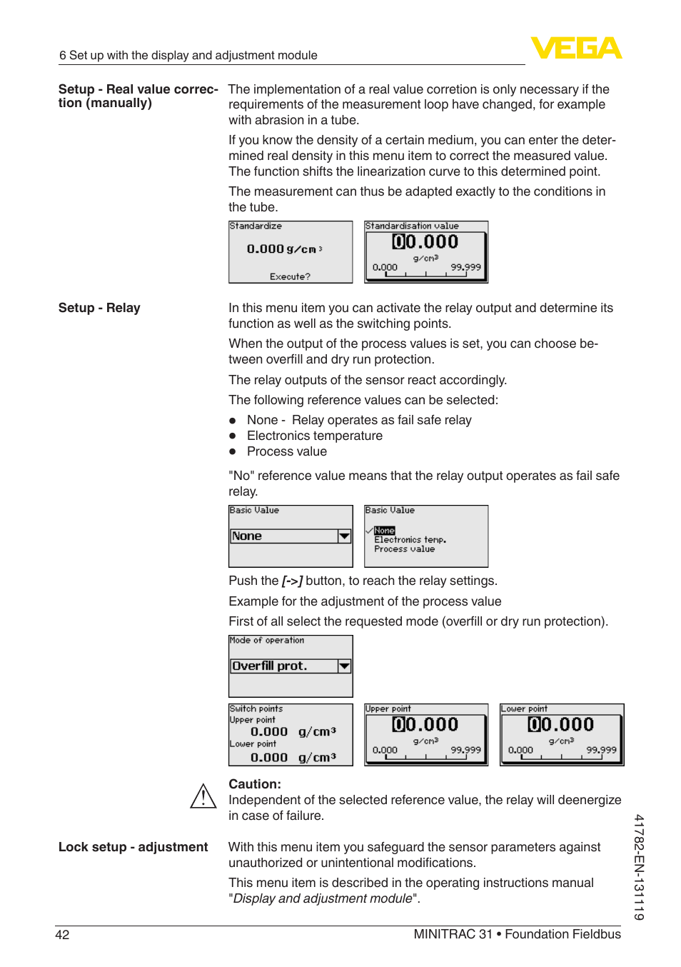 VEGA MINITRAC 31 Foundation Fieldbus User Manual | Page 42 / 88