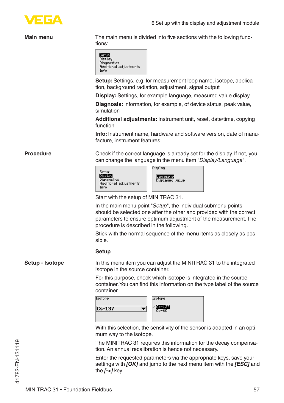 VEGA MINITRAC 31 Foundation Fieldbus User Manual | Page 57 / 88