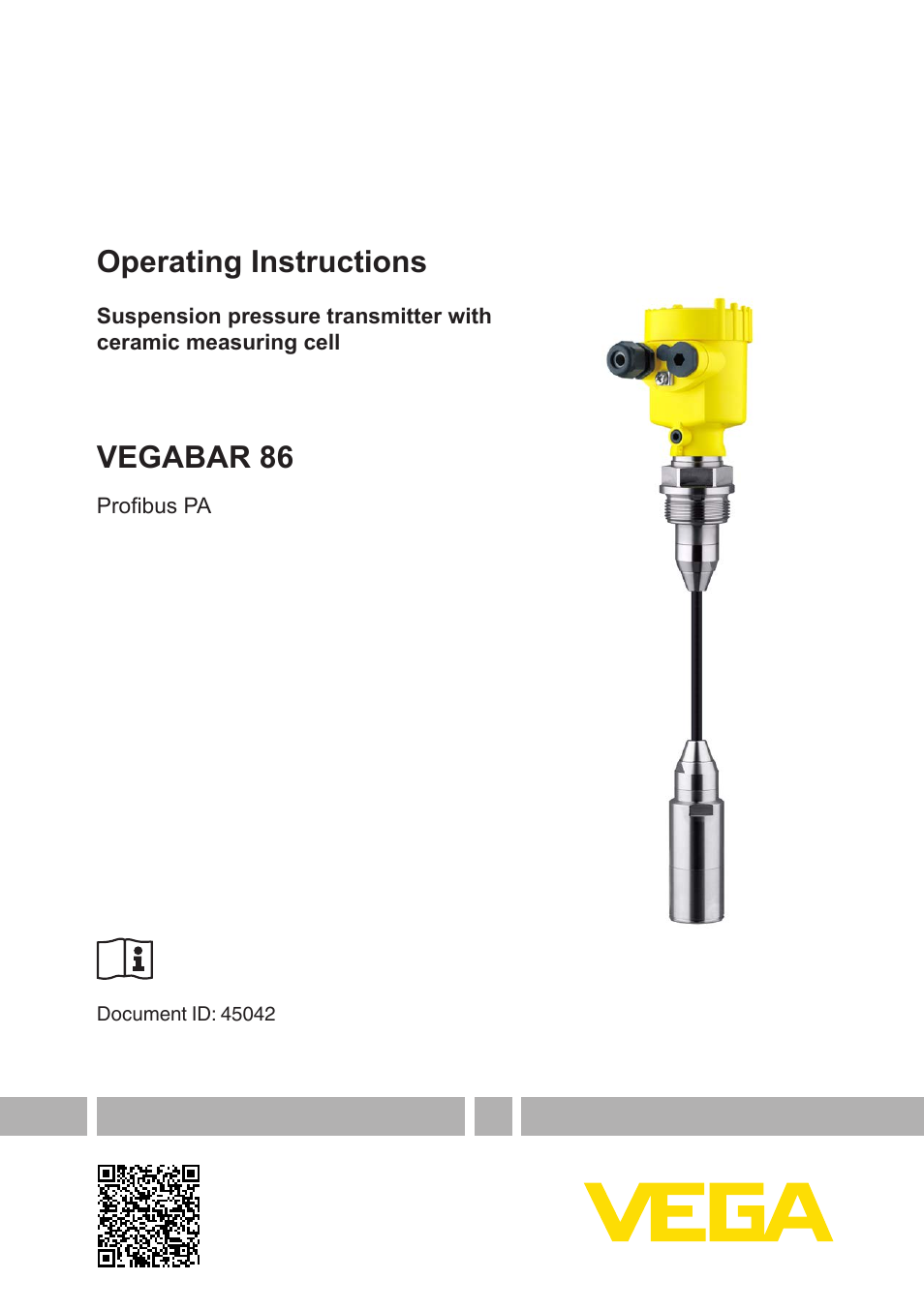VEGA VEGABAR 86 Profibus PA - Operating Instructions User Manual | 80 pages