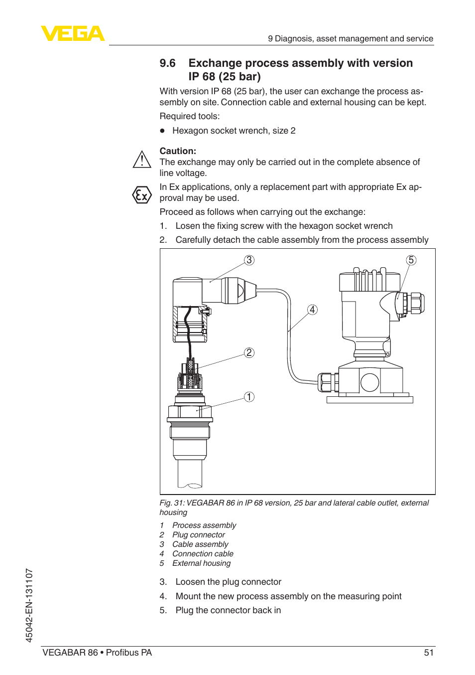 VEGA VEGABAR 86 Profibus PA - Operating Instructions User Manual | Page 51 / 80