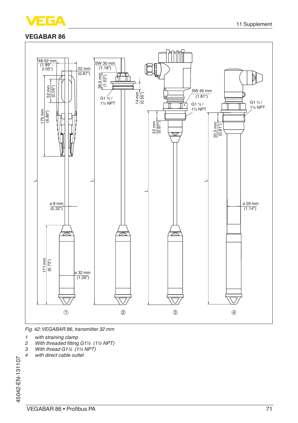 Vegabar 86 | VEGA VEGABAR 86 Profibus PA - Operating Instructions User Manual | Page 71 / 80
