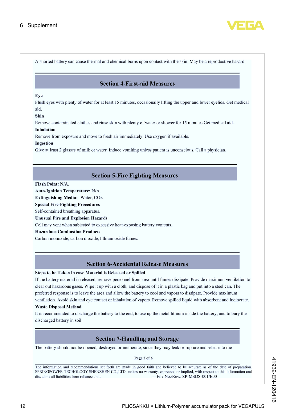 VEGA PLICSAKKU for VEGAPULS Safety instructions User Manual | Page 12 / 20