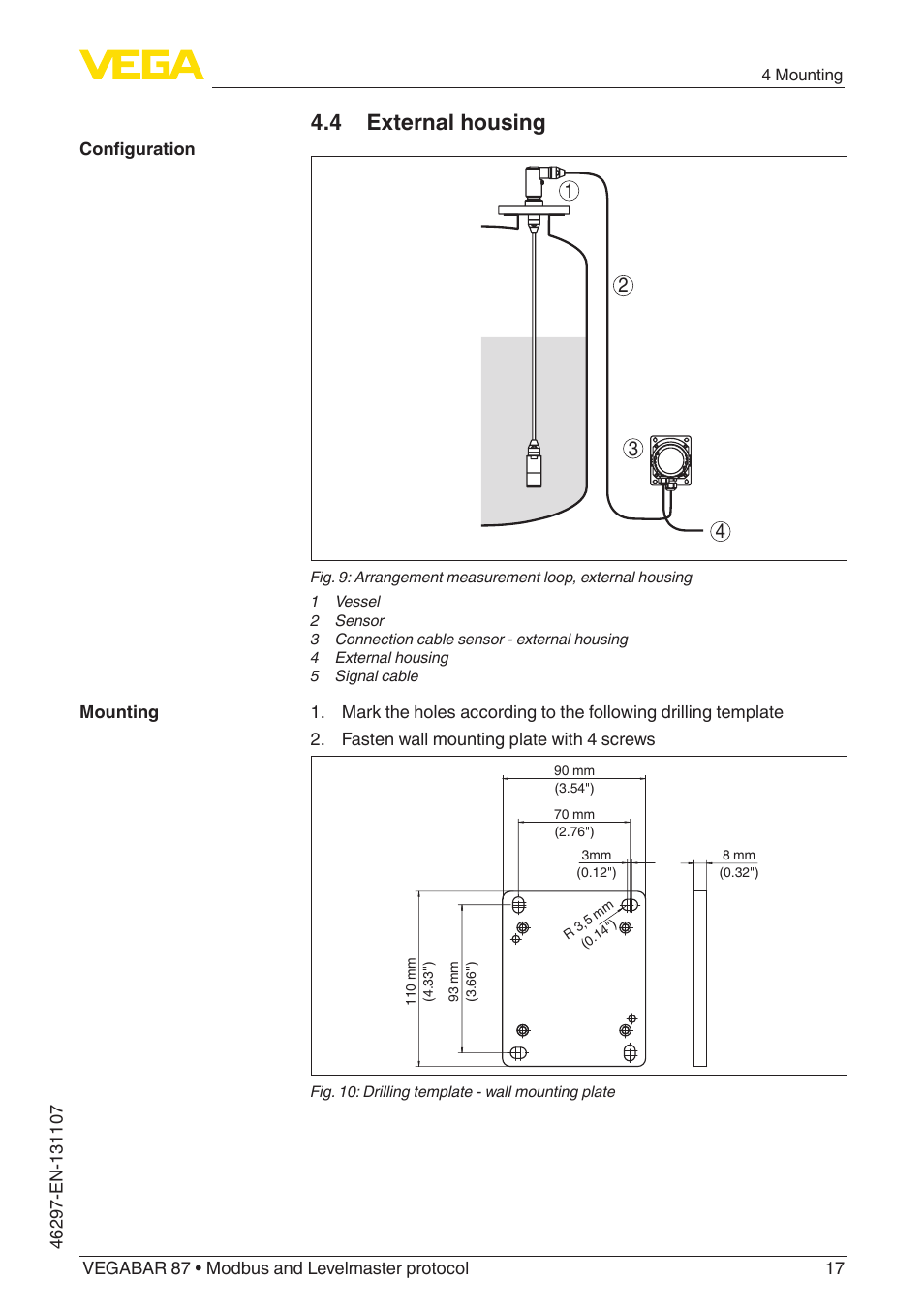 4 external housing | VEGA VEGABAR 87 Modbus and Levelmaster protocol - Operating Instructions User Manual | Page 17 / 88