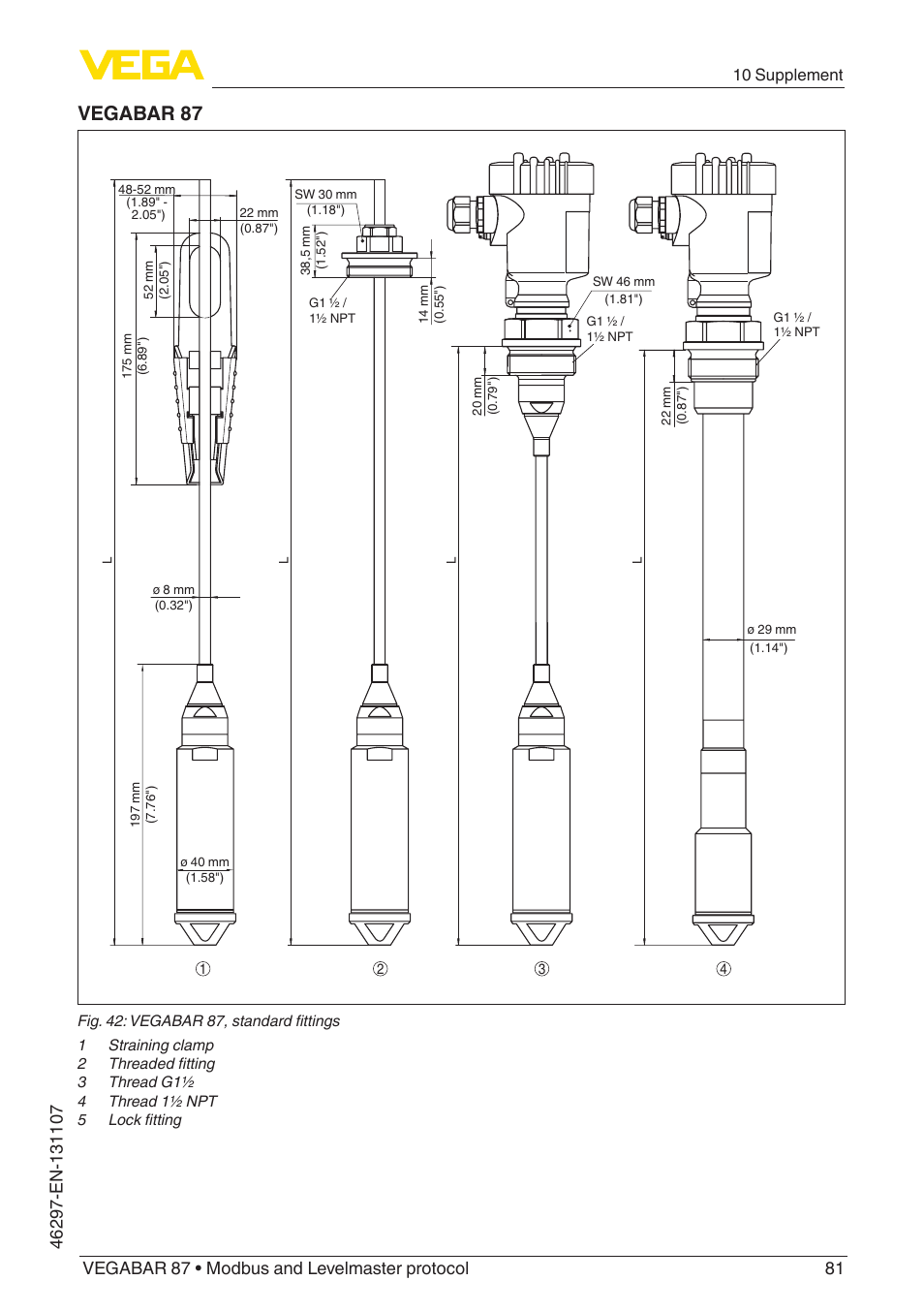 Vegabar 87 | VEGA VEGABAR 87 Modbus and Levelmaster protocol - Operating Instructions User Manual | Page 81 / 88