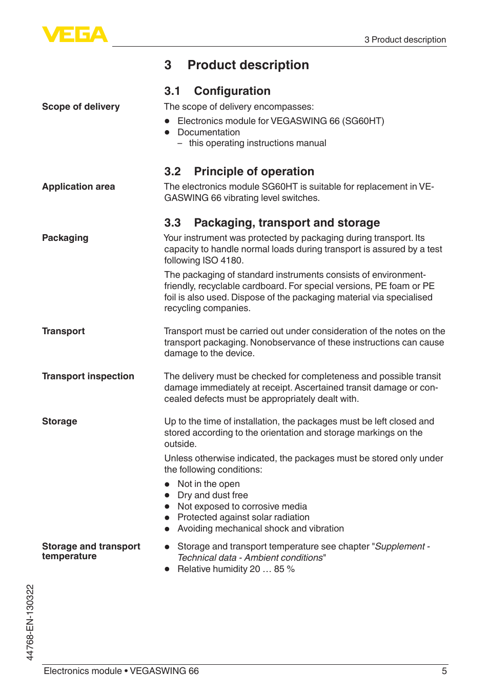 3 product description | VEGA VEGASWING 66 Electronics module User Manual | Page 5 / 12