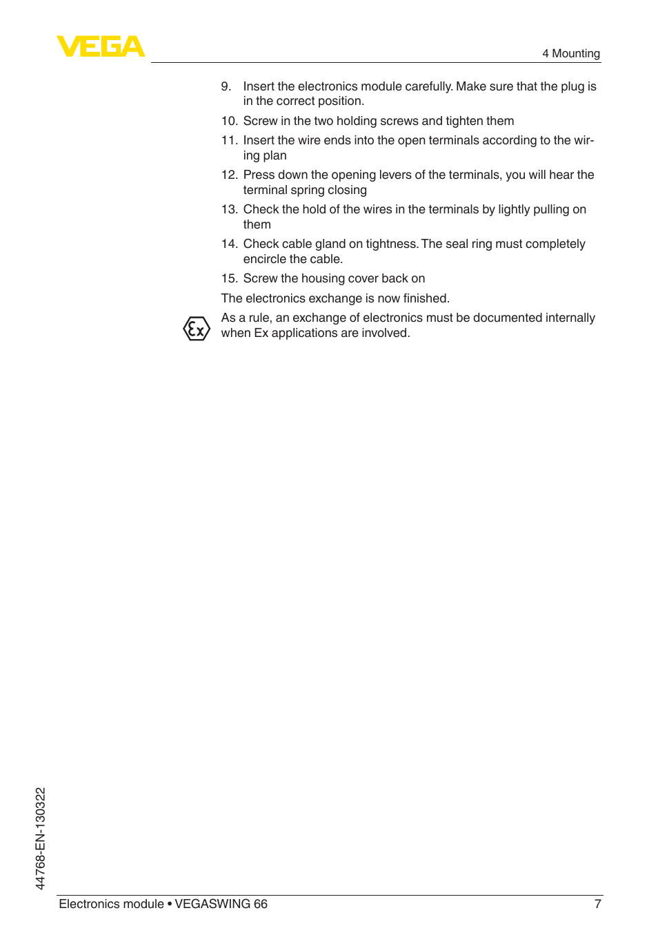 VEGA VEGASWING 66 Electronics module User Manual | Page 7 / 12