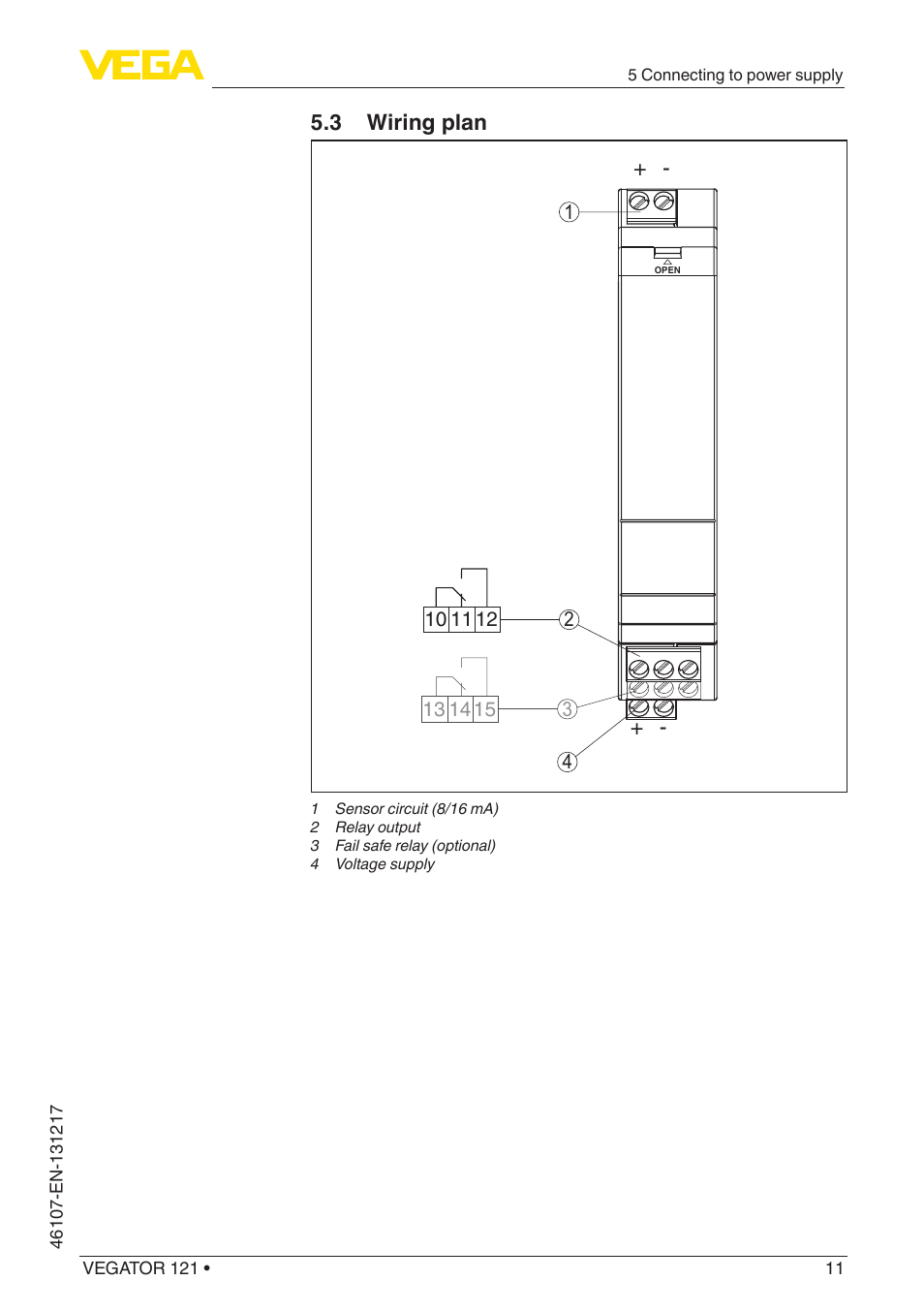 3 wiring plan | VEGA VEGATOR 121 User Manual | Page 11 / 24