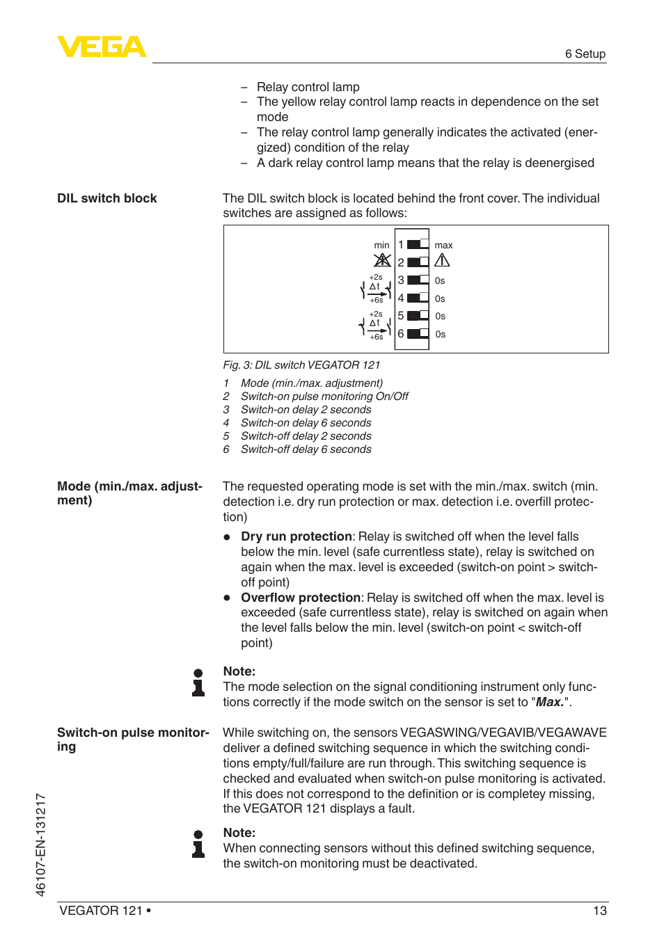 VEGA VEGATOR 121 User Manual | Page 13 / 24