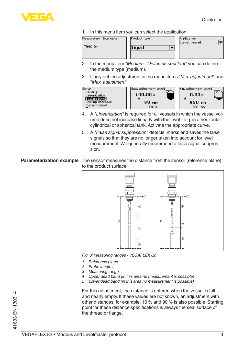 VEGA VEGAFLEX 82 Modbus and Levelmaster protocol User Manual | Page 3 / 100