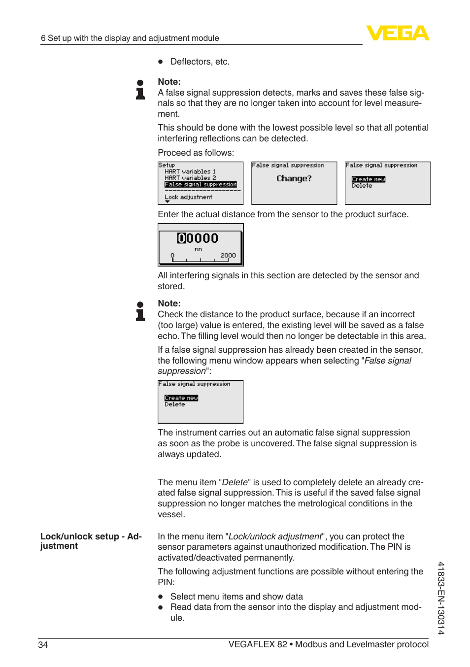 VEGA VEGAFLEX 82 Modbus and Levelmaster protocol User Manual | Page 34 / 100