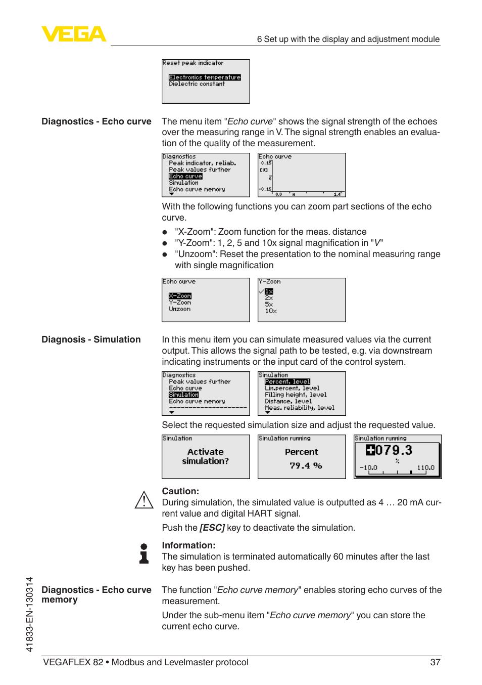 VEGA VEGAFLEX 82 Modbus and Levelmaster protocol User Manual | Page 37 / 100