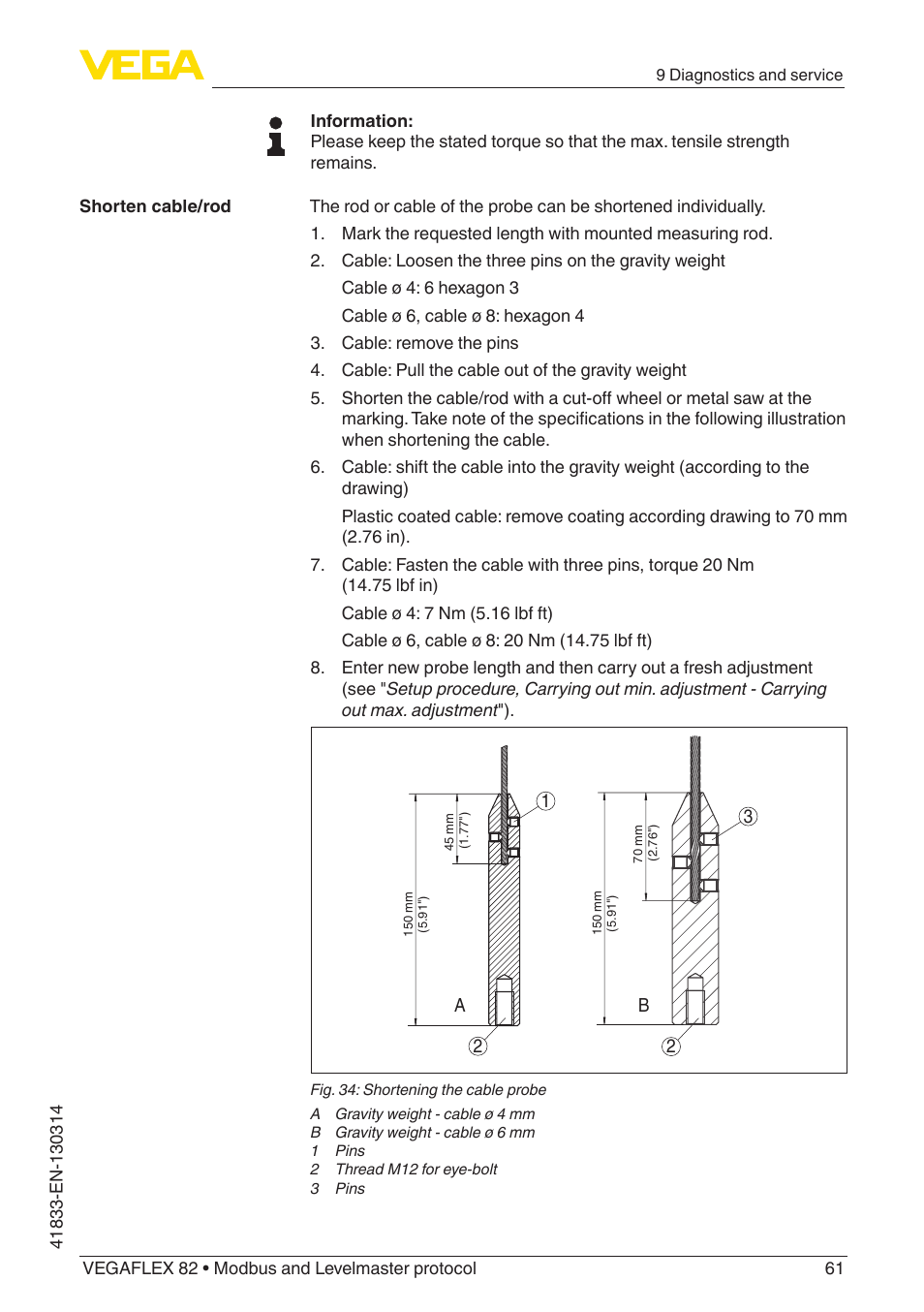 VEGA VEGAFLEX 82 Modbus and Levelmaster protocol User Manual | Page 61 / 100
