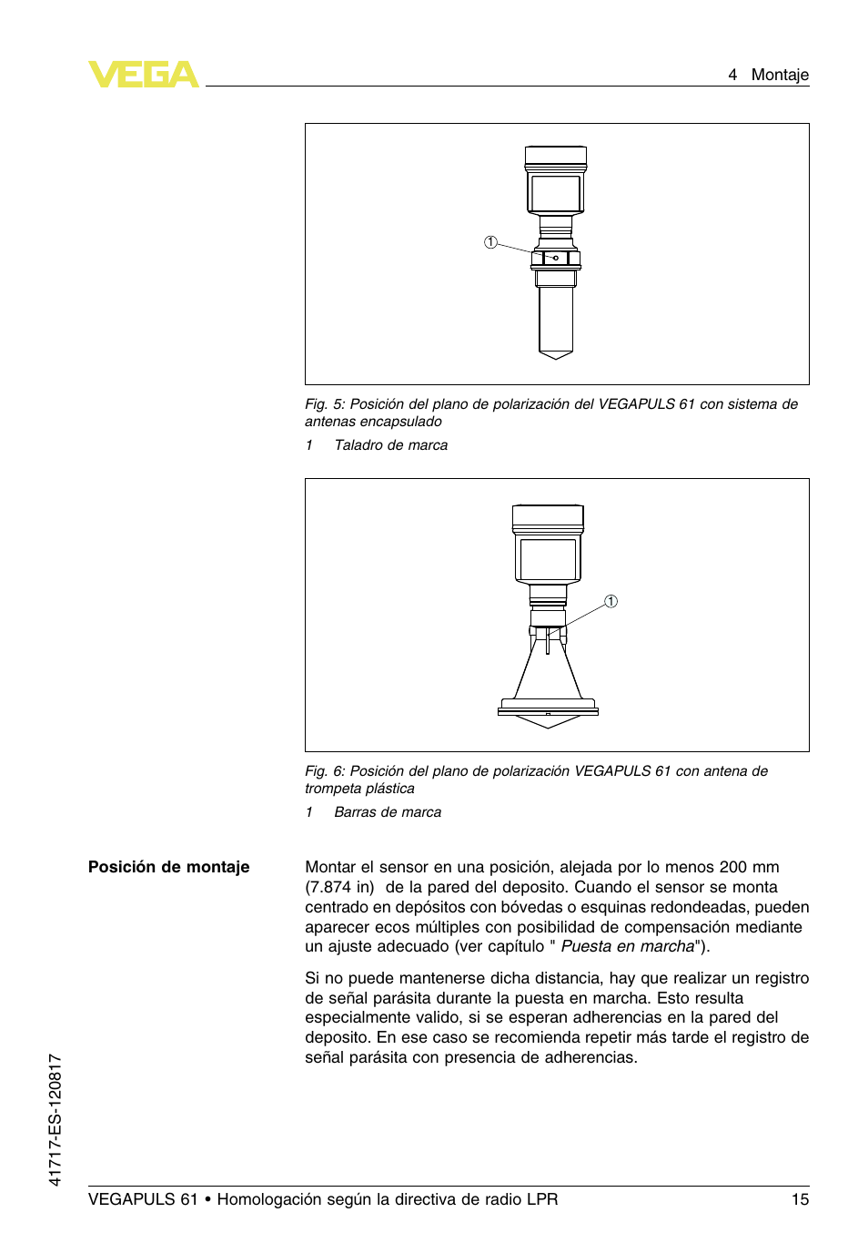 VEGA VEGAPULS 61 (≥ 2.0.0 - ≥ 4.0.0) Modbus and Levelmaster protocol Approval according to LPR radio standard User Manual | Page 15 / 100