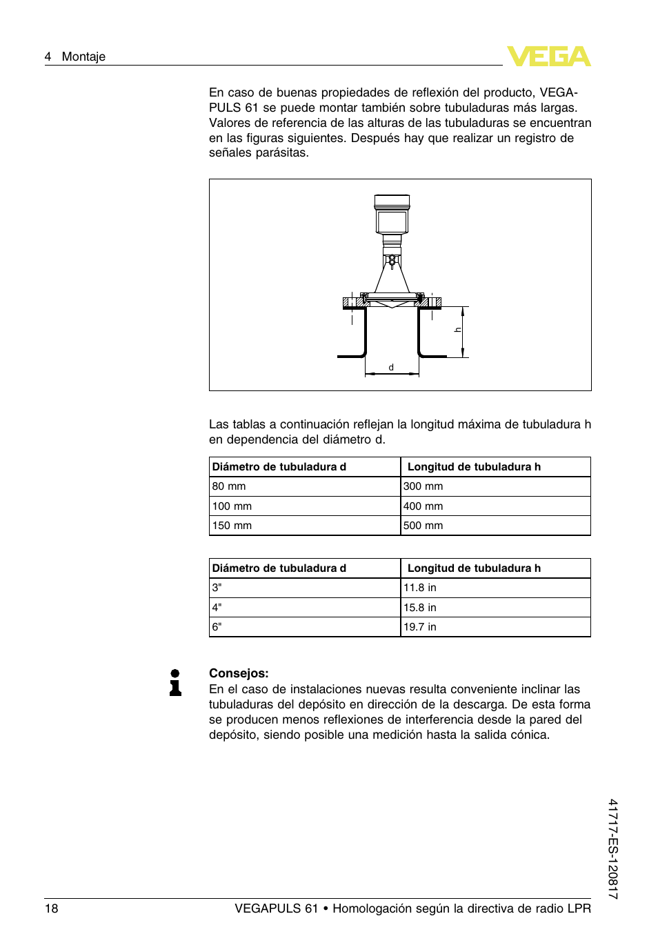 VEGA VEGAPULS 61 (≥ 2.0.0 - ≥ 4.0.0) Modbus and Levelmaster protocol Approval according to LPR radio standard User Manual | Page 18 / 100