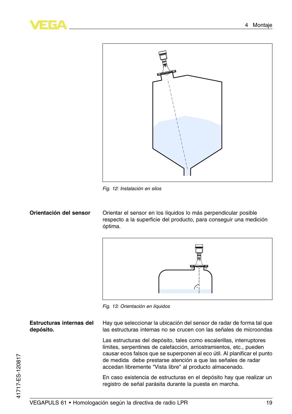 VEGA VEGAPULS 61 (≥ 2.0.0 - ≥ 4.0.0) Modbus and Levelmaster protocol Approval according to LPR radio standard User Manual | Page 19 / 100