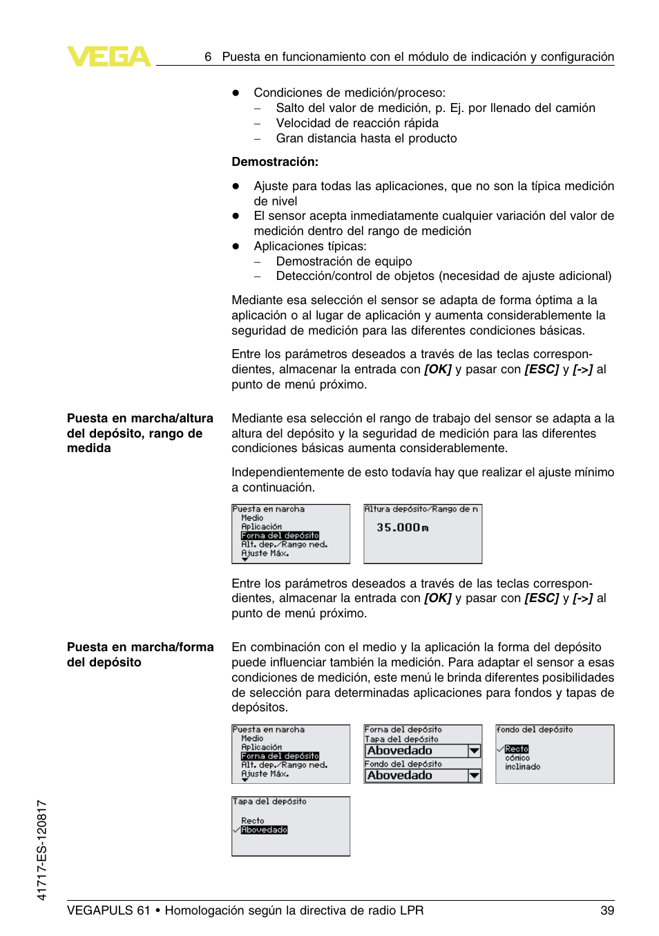 VEGA VEGAPULS 61 (≥ 2.0.0 - ≥ 4.0.0) Modbus and Levelmaster protocol Approval according to LPR radio standard User Manual | Page 39 / 100