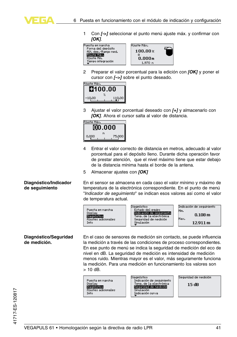 VEGA VEGAPULS 61 (≥ 2.0.0 - ≥ 4.0.0) Modbus and Levelmaster protocol Approval according to LPR radio standard User Manual | Page 41 / 100