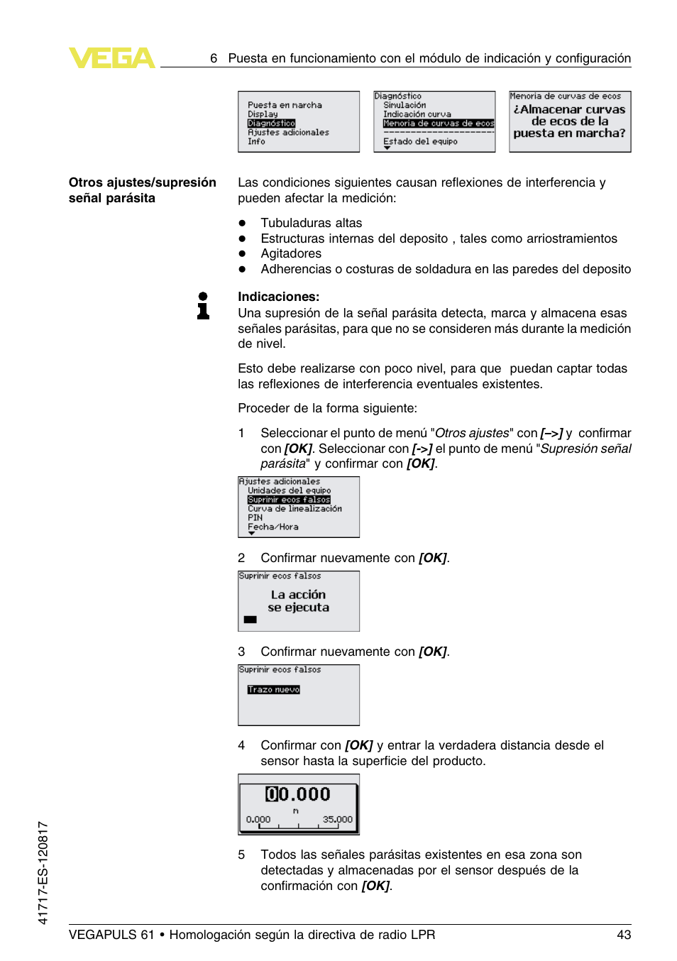 VEGA VEGAPULS 61 (≥ 2.0.0 - ≥ 4.0.0) Modbus and Levelmaster protocol Approval according to LPR radio standard User Manual | Page 43 / 100