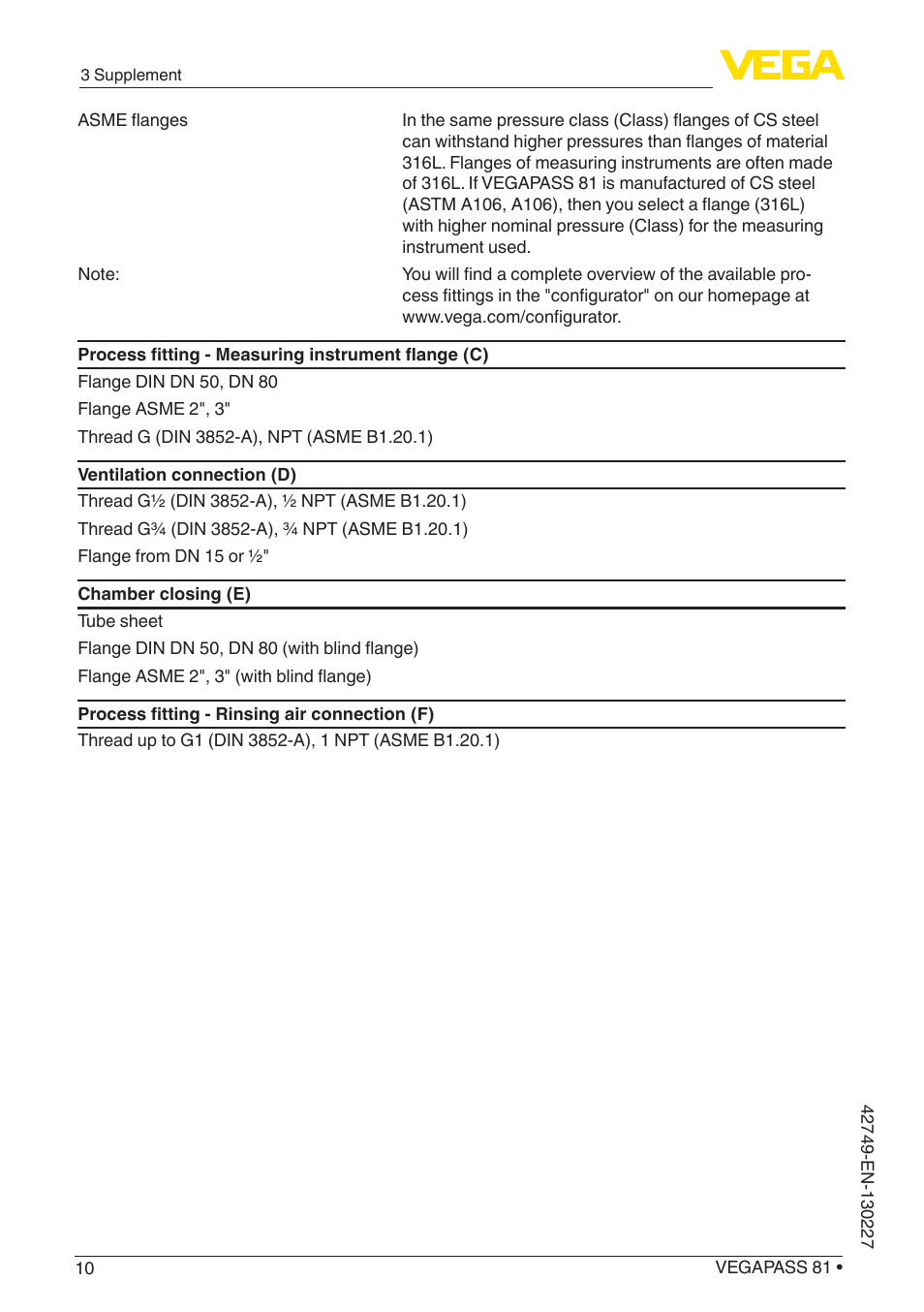 VEGA VEGAPASS 81 User Manual | Page 10 / 12