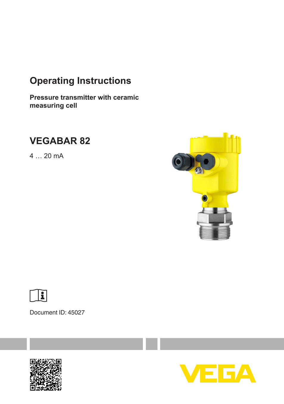 VEGA VEGABAR 82 4 … 20 mA - Operating Instructions User Manual | 76 pages