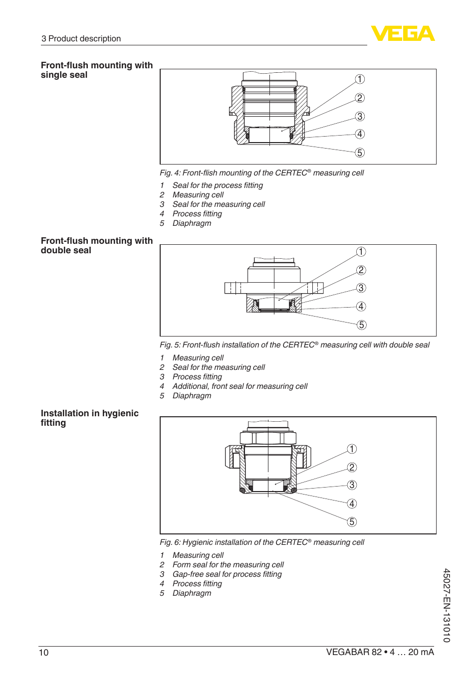 VEGA VEGABAR 82 4 … 20 mA - Operating Instructions User Manual | Page 10 / 76