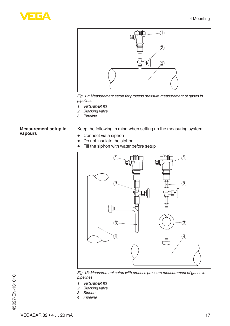 VEGA VEGABAR 82 4 … 20 mA - Operating Instructions User Manual | Page 17 / 76