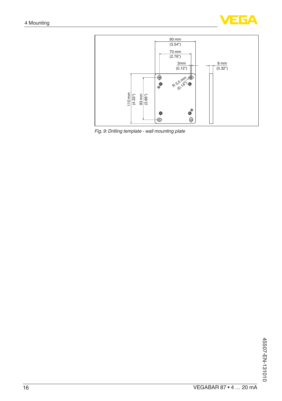 4 mounting | VEGA VEGABAR 87 4 … 20 mA - Operating Instructions User Manual | Page 16 / 72