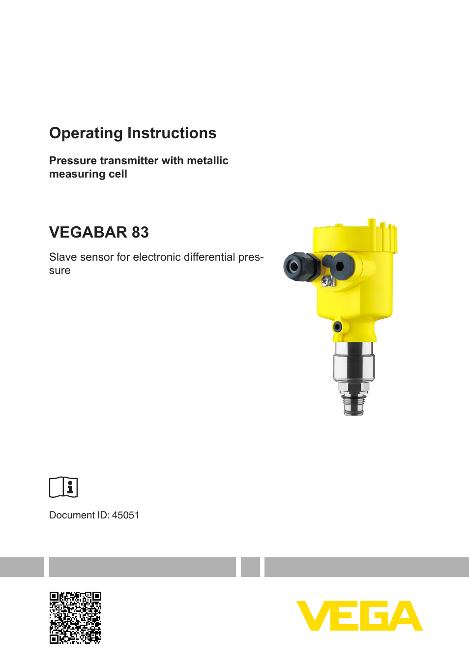 VEGA VEGABAR 83 Save sensor - Operating Instructions User Manual | 60 pages