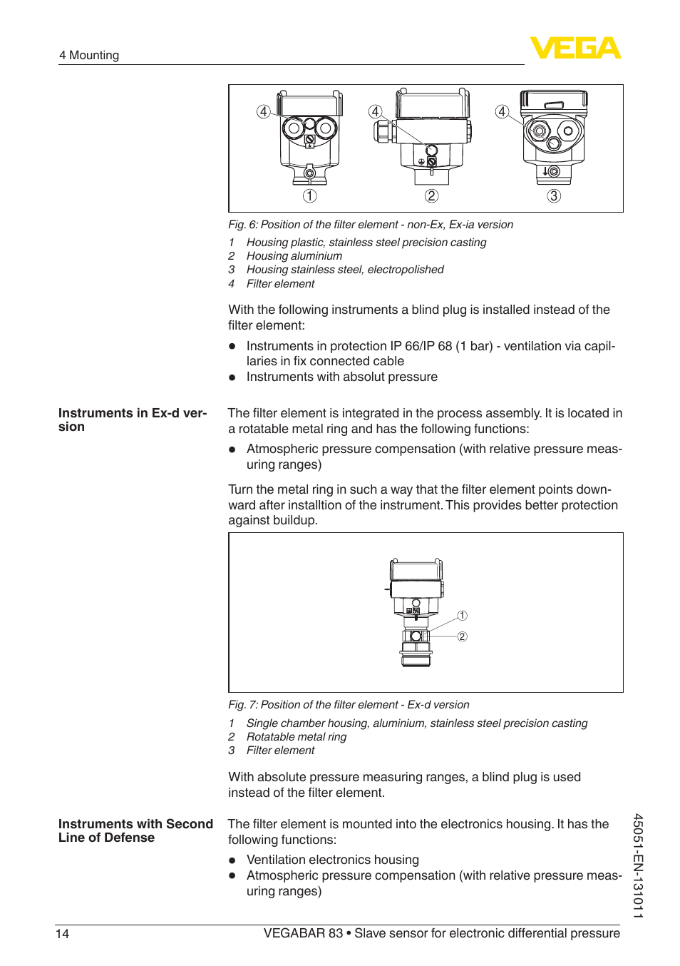 VEGA VEGABAR 83 Save sensor - Operating Instructions User Manual | Page 14 / 60