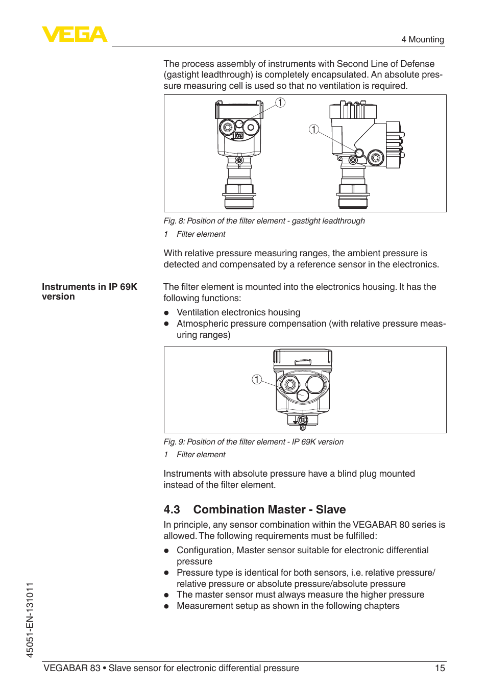 3 combination master - slave | VEGA VEGABAR 83 Save sensor - Operating Instructions User Manual | Page 15 / 60