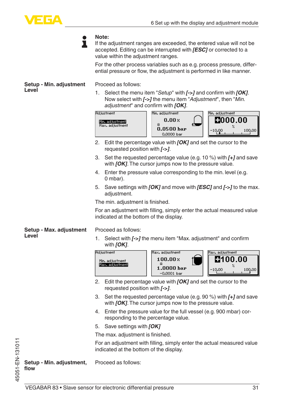 VEGA VEGABAR 83 Save sensor - Operating Instructions User Manual | Page 31 / 60
