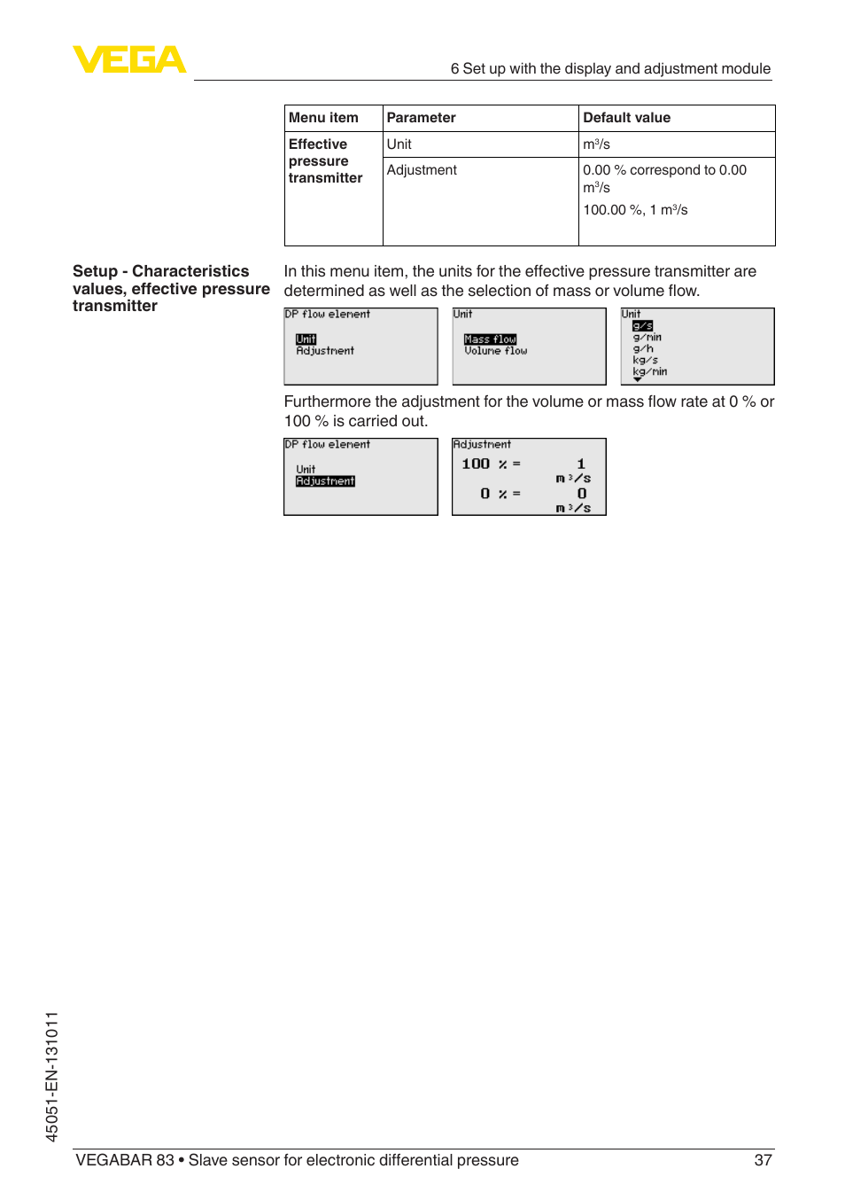 VEGA VEGABAR 83 Save sensor - Operating Instructions User Manual | Page 37 / 60
