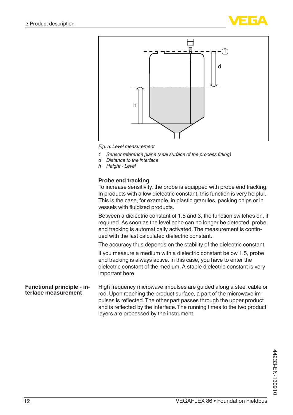 VEGA VEGAFLEX 86 Foundation Fieldbus User Manual | Page 12 / 108