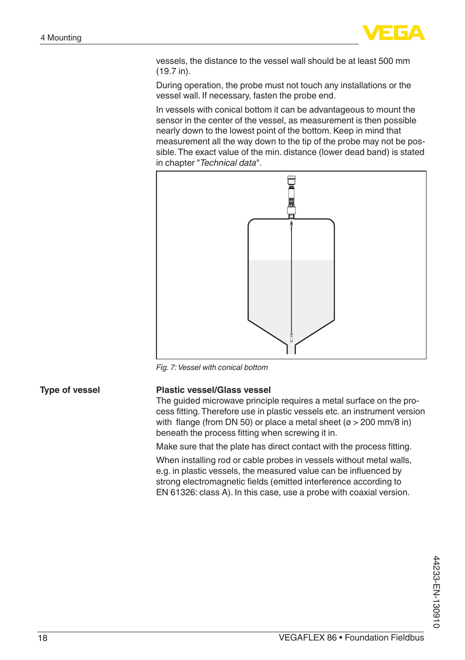 VEGA VEGAFLEX 86 Foundation Fieldbus User Manual | Page 18 / 108