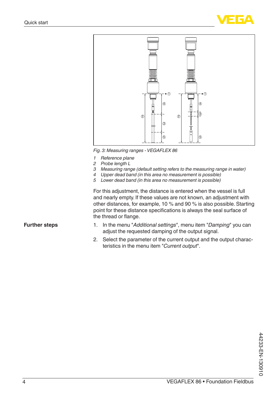 VEGA VEGAFLEX 86 Foundation Fieldbus User Manual | Page 4 / 108