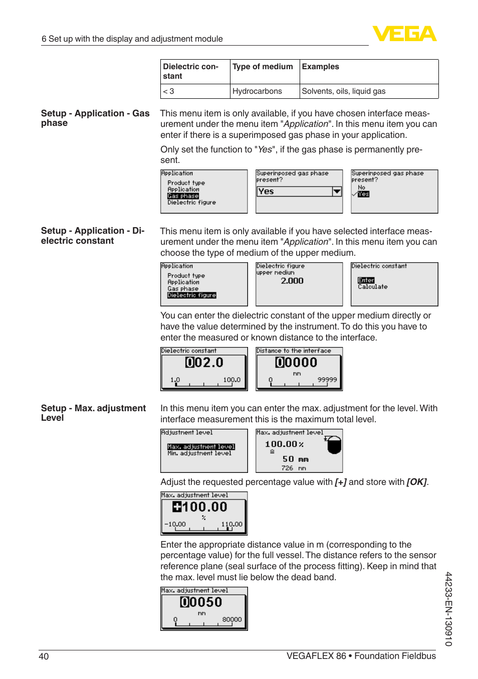 VEGA VEGAFLEX 86 Foundation Fieldbus User Manual | Page 40 / 108