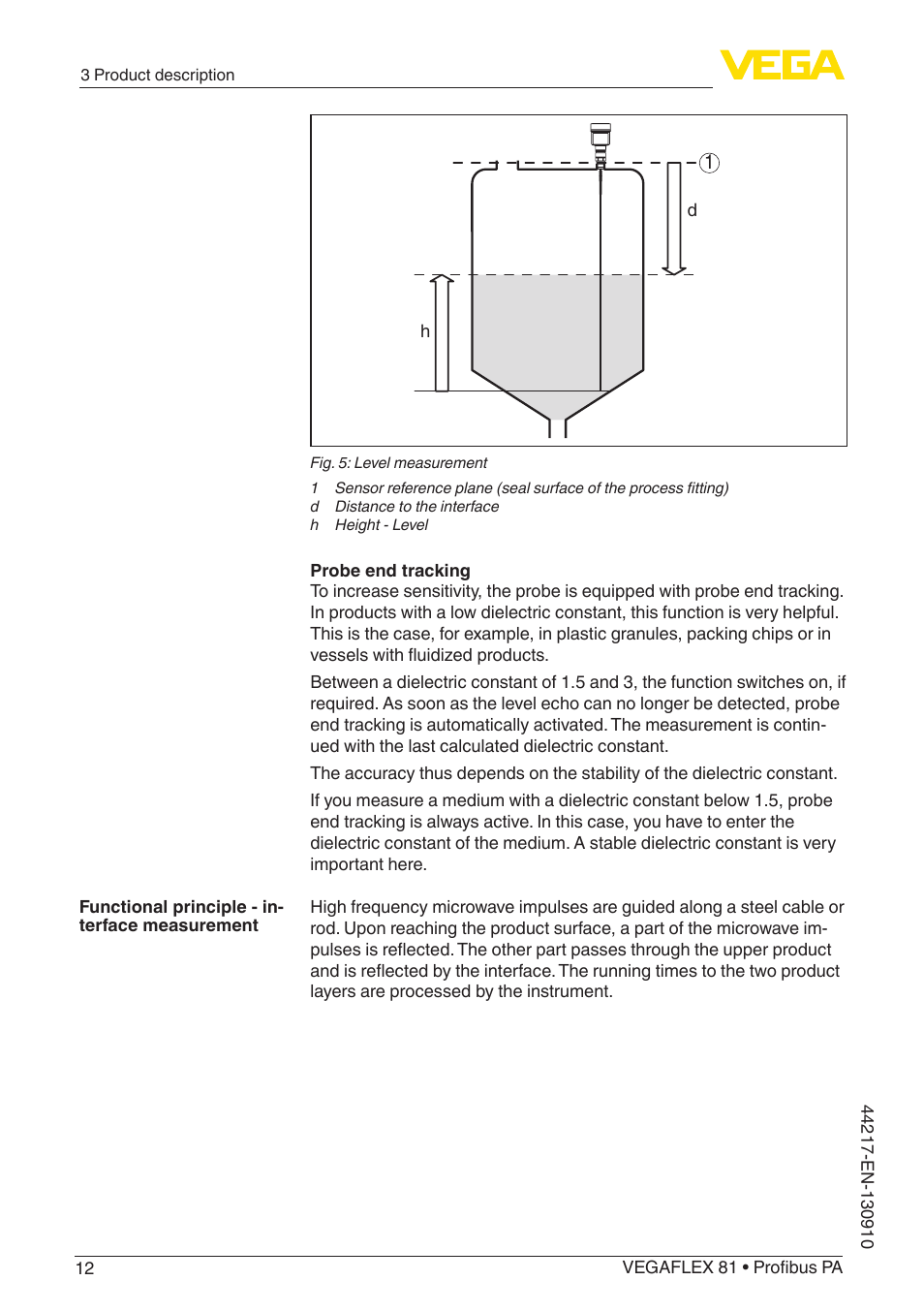 VEGA VEGAFLEX 81 Profibus PA User Manual | Page 12 / 104