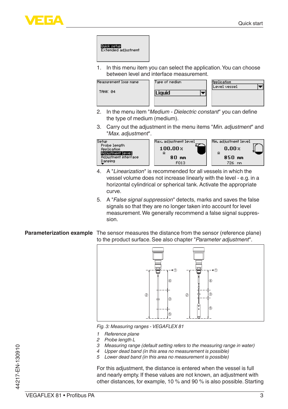 VEGA VEGAFLEX 81 Profibus PA User Manual | Page 3 / 104