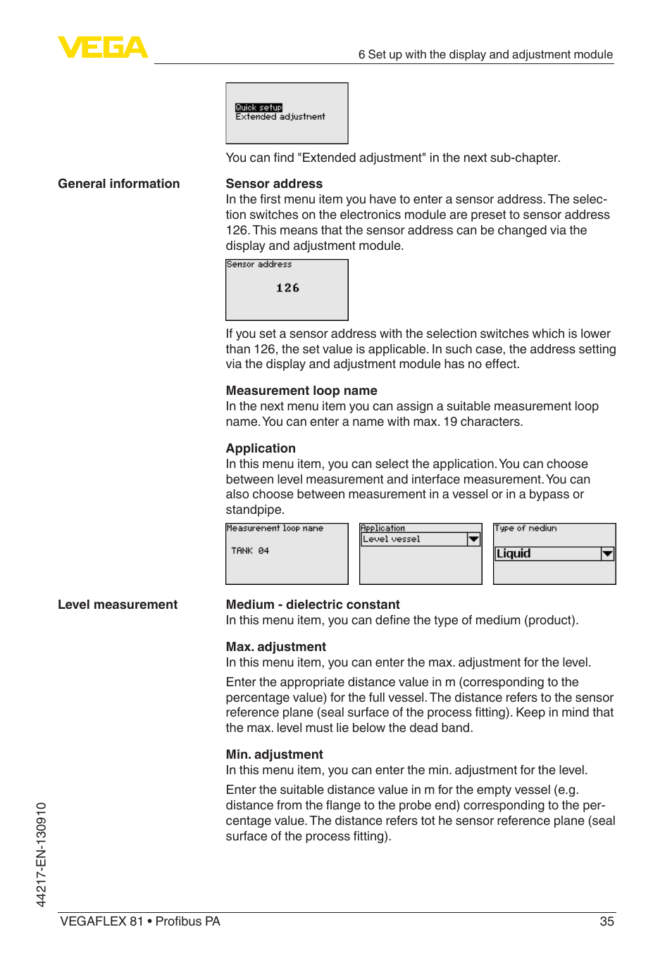 VEGA VEGAFLEX 81 Profibus PA User Manual | Page 35 / 104