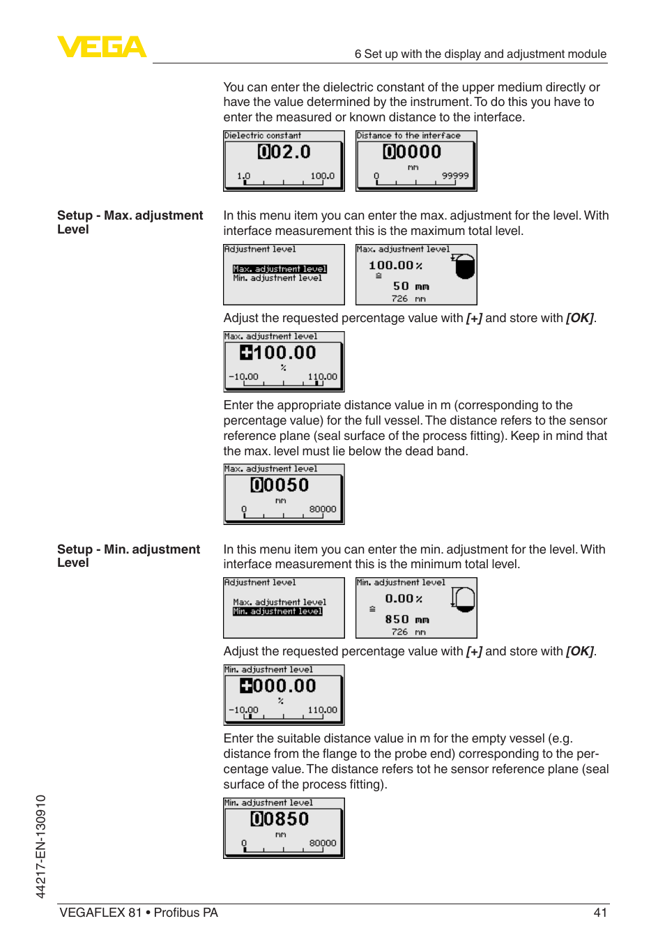 VEGA VEGAFLEX 81 Profibus PA User Manual | Page 41 / 104