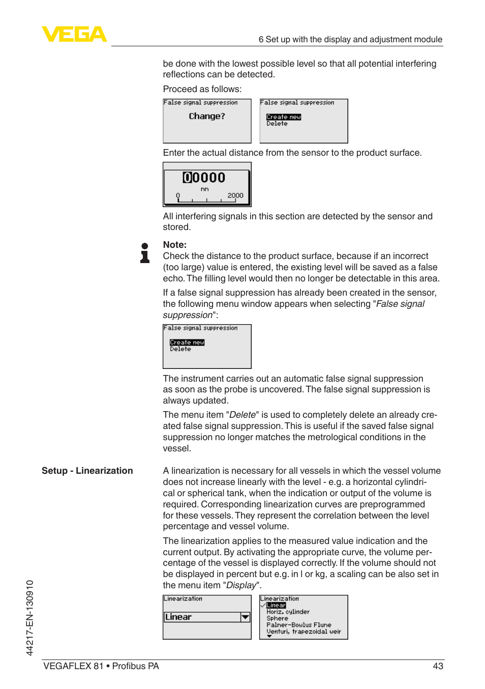 VEGA VEGAFLEX 81 Profibus PA User Manual | Page 43 / 104