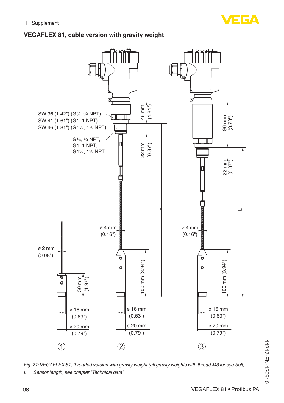 VEGA VEGAFLEX 81 Profibus PA User Manual | Page 98 / 104