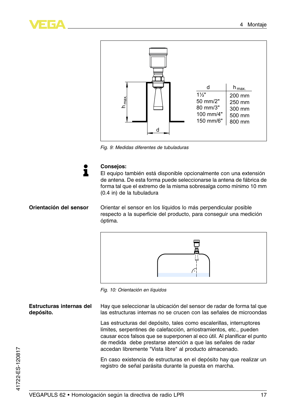 VEGA VEGAPULS 62 (≥ 2.0.0 - ≥ 4.0.0) Modbus and Levelmaster protocol Approval according to LPR radio standard User Manual | Page 17 / 100