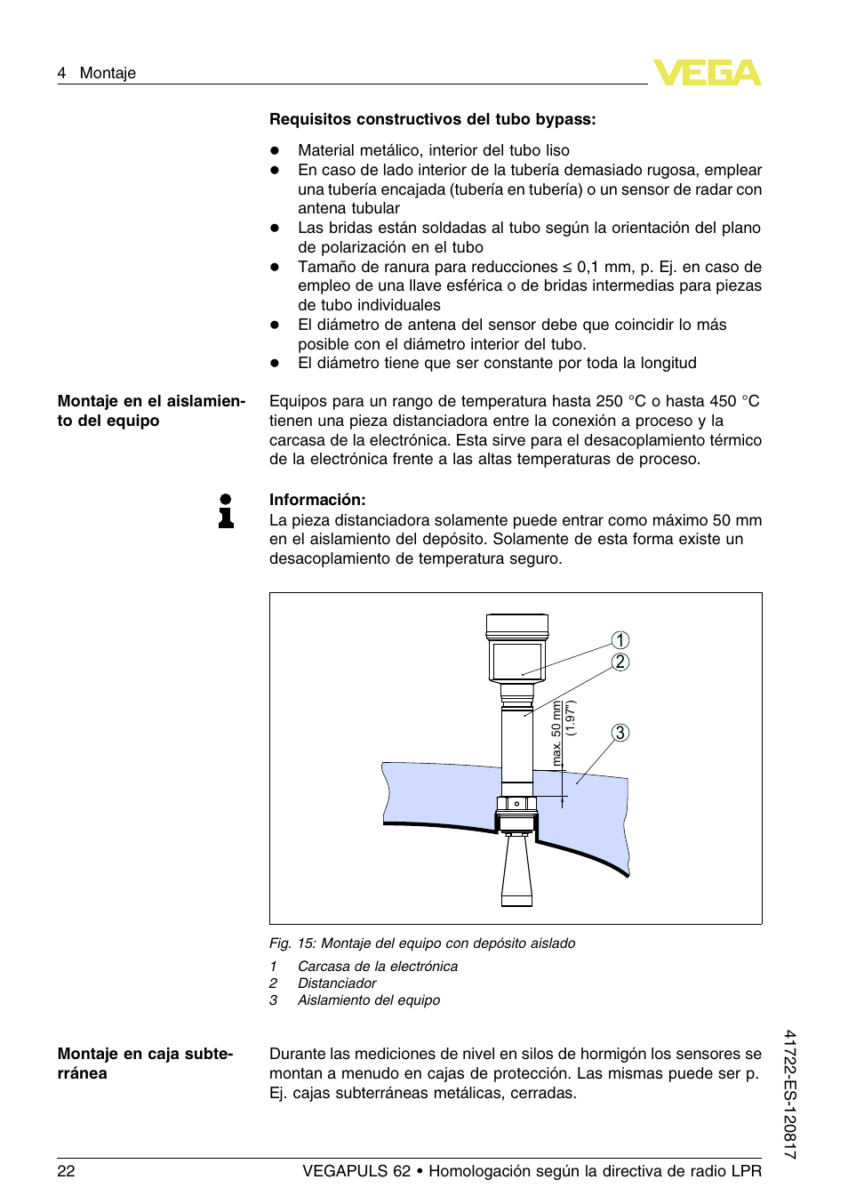 VEGA VEGAPULS 62 (≥ 2.0.0 - ≥ 4.0.0) Modbus and Levelmaster protocol Approval according to LPR radio standard User Manual | Page 22 / 100