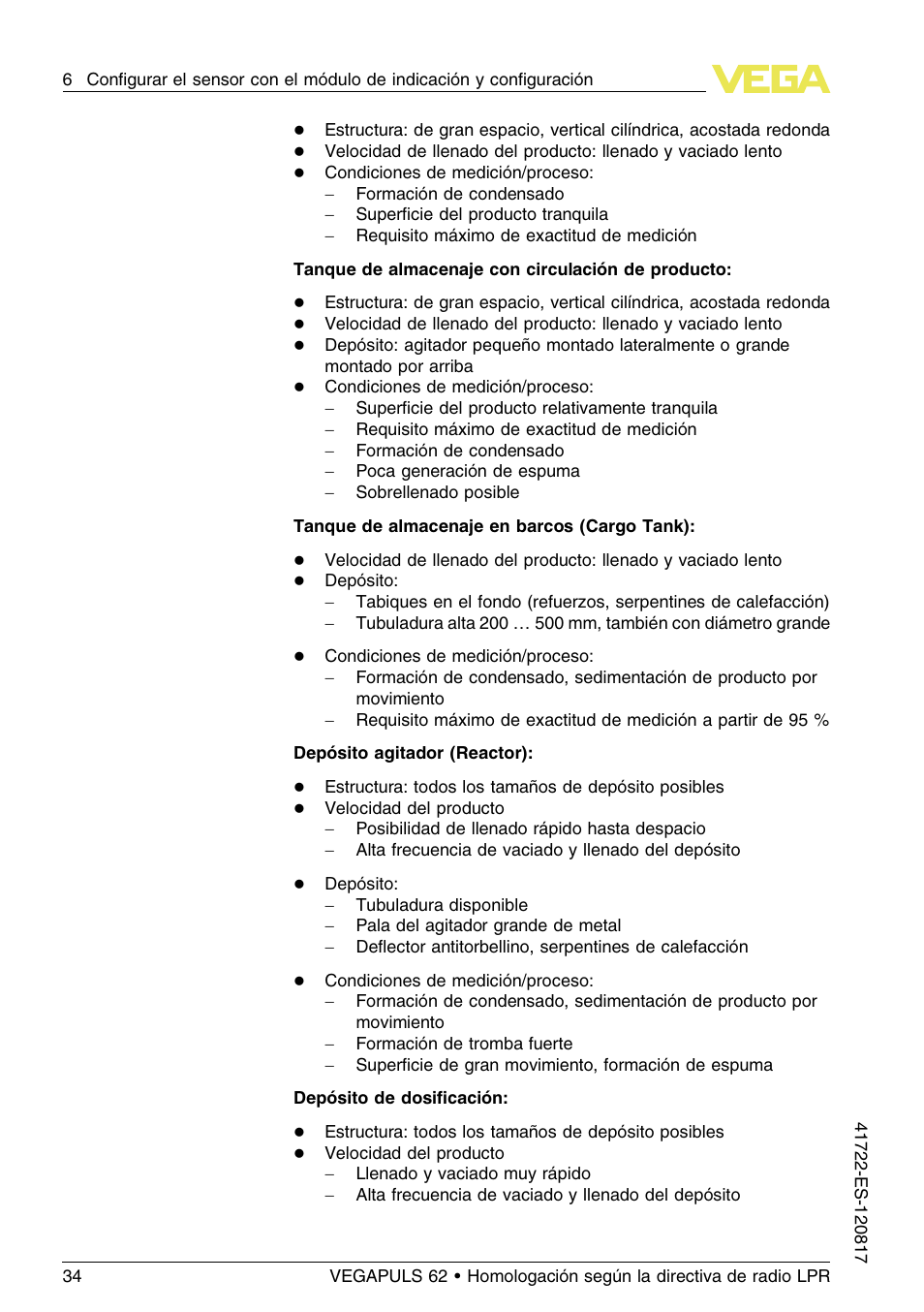 VEGA VEGAPULS 62 (≥ 2.0.0 - ≥ 4.0.0) Modbus and Levelmaster protocol Approval according to LPR radio standard User Manual | Page 34 / 100