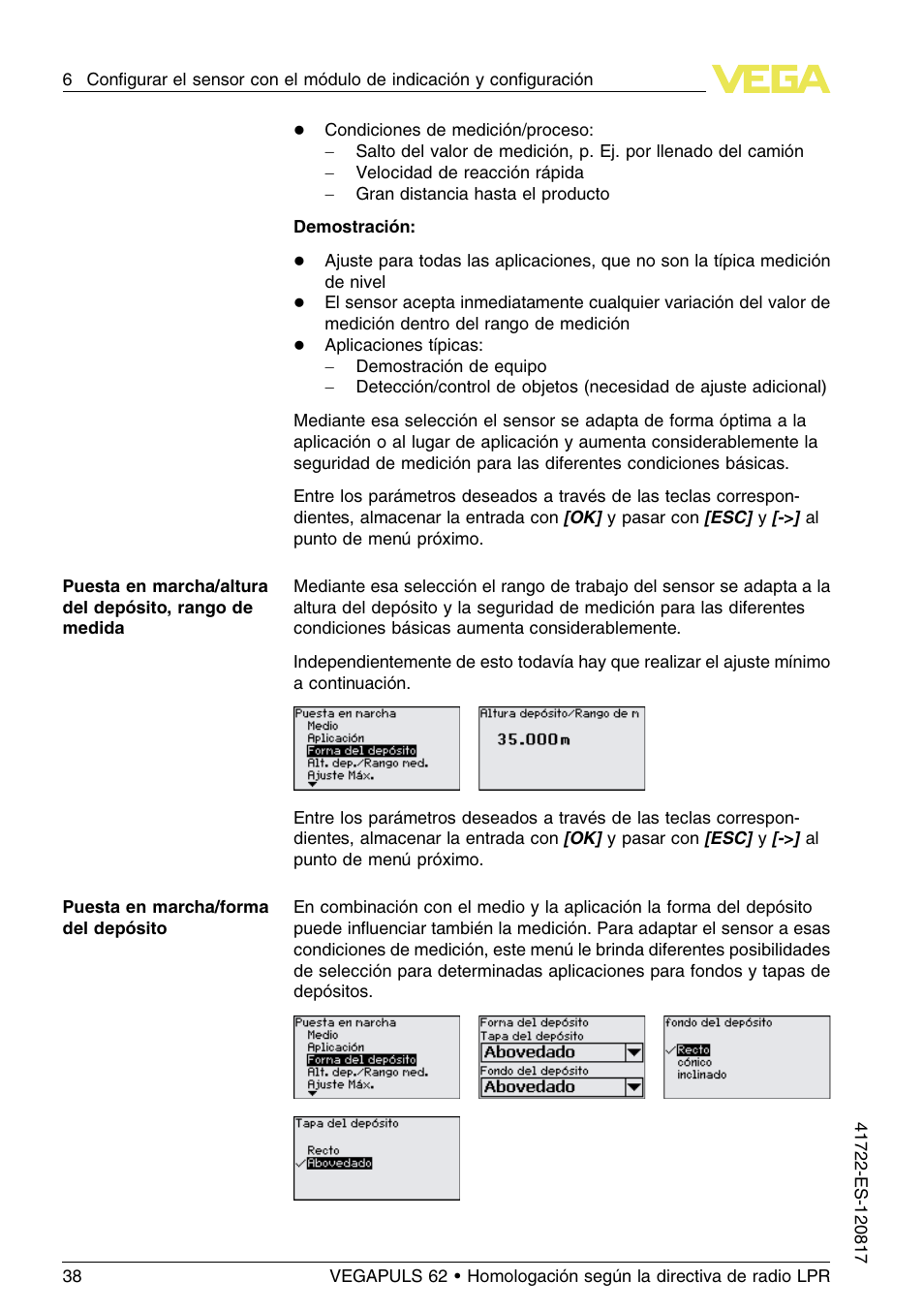 VEGA VEGAPULS 62 (≥ 2.0.0 - ≥ 4.0.0) Modbus and Levelmaster protocol Approval according to LPR radio standard User Manual | Page 38 / 100