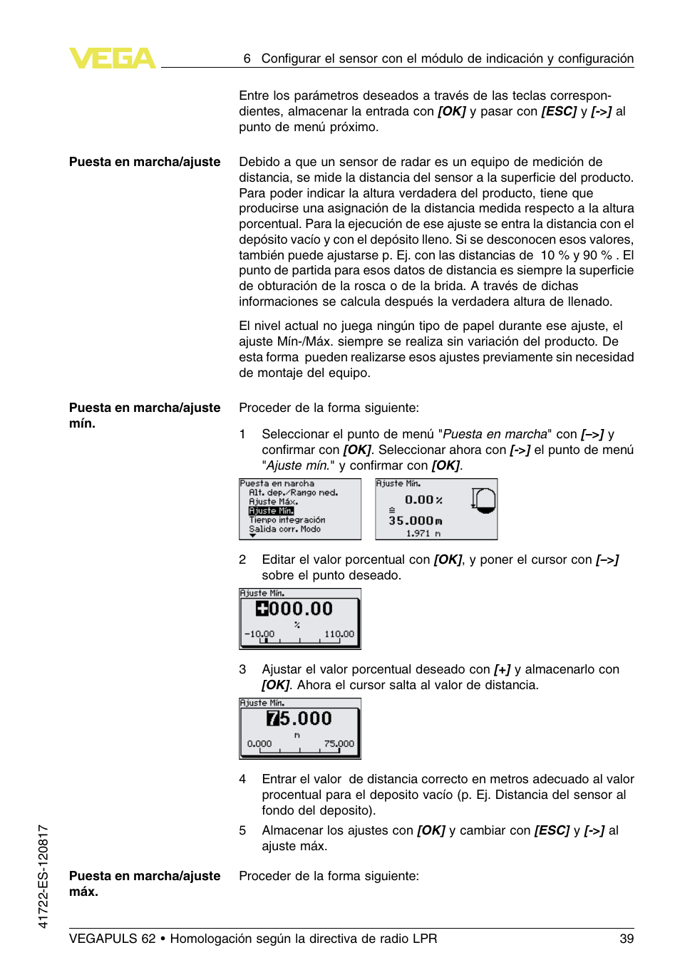 VEGA VEGAPULS 62 (≥ 2.0.0 - ≥ 4.0.0) Modbus and Levelmaster protocol Approval according to LPR radio standard User Manual | Page 39 / 100