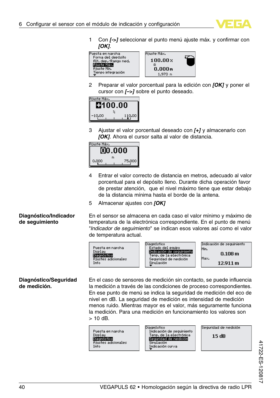 VEGA VEGAPULS 62 (≥ 2.0.0 - ≥ 4.0.0) Modbus and Levelmaster protocol Approval according to LPR radio standard User Manual | Page 40 / 100